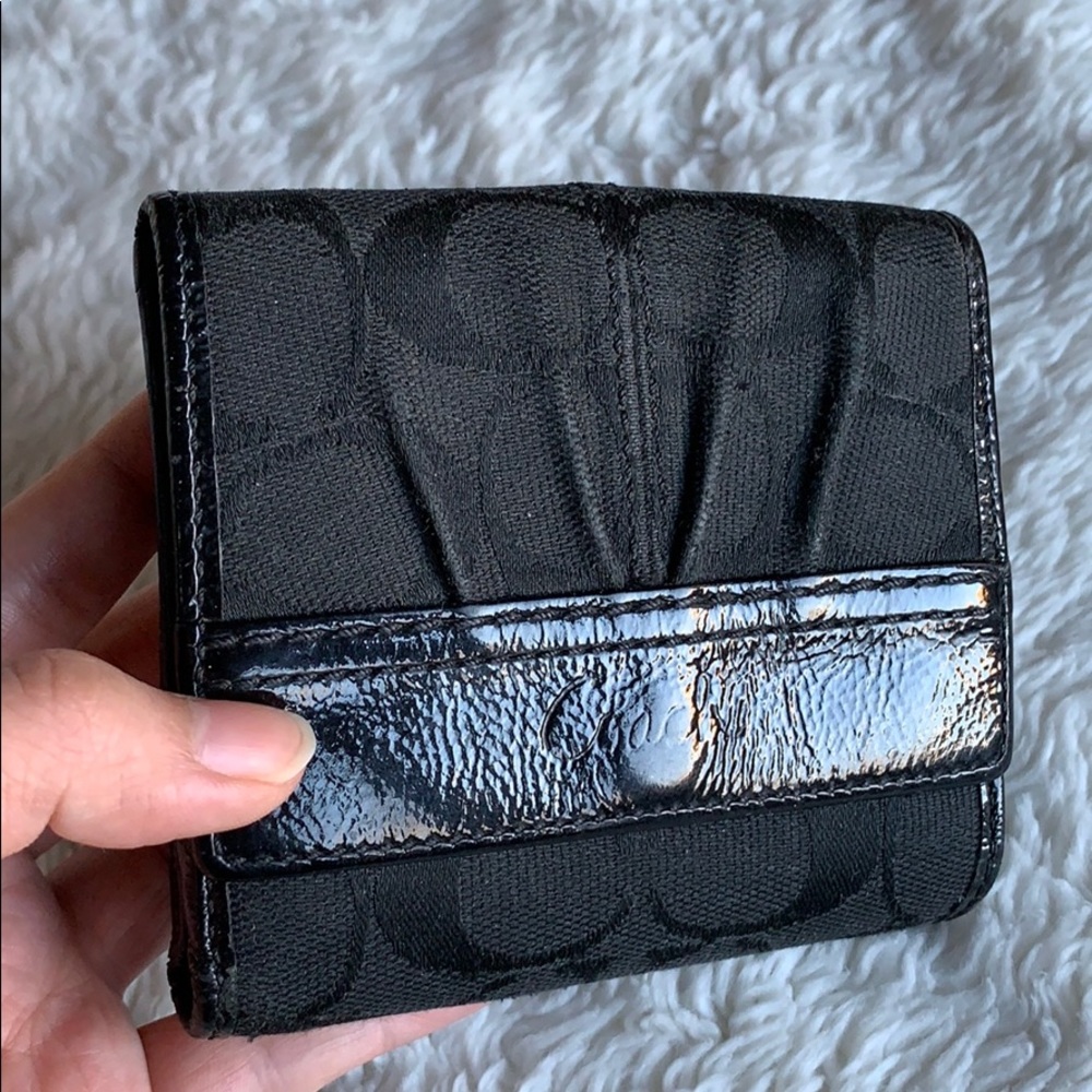 Used black coach wallet